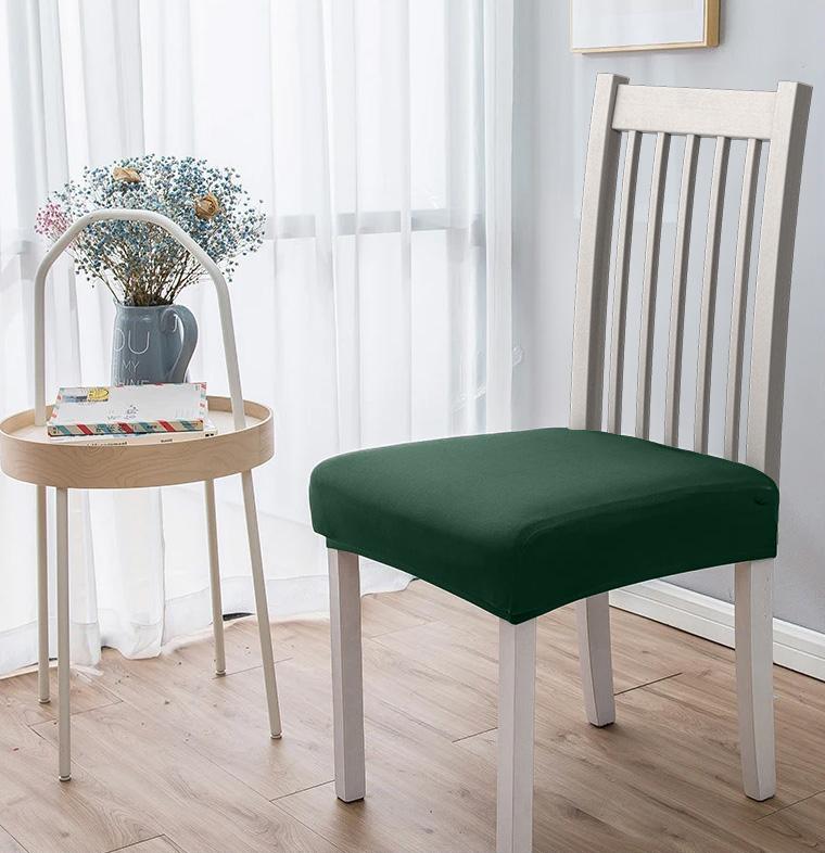 Seat Cover Smooth Elastic Bottle Green Chair Seat
