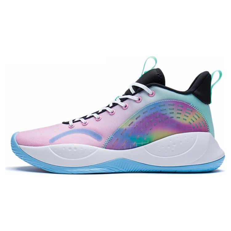 

Новые баскетбольные кроссовки LiNing Magic Cloud с амортизацией, противоскользящие, с высоким верхом, для высоких результатов, розово-голубые ABPS005-3 41