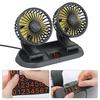 360 Degree Rotation Dual Head Vehicle Car Cooling Fan 12V Real-time Temperature