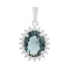 Silver Pendant with London Blue Topaz 2.288ct, Cubic Zirconia (2204954)