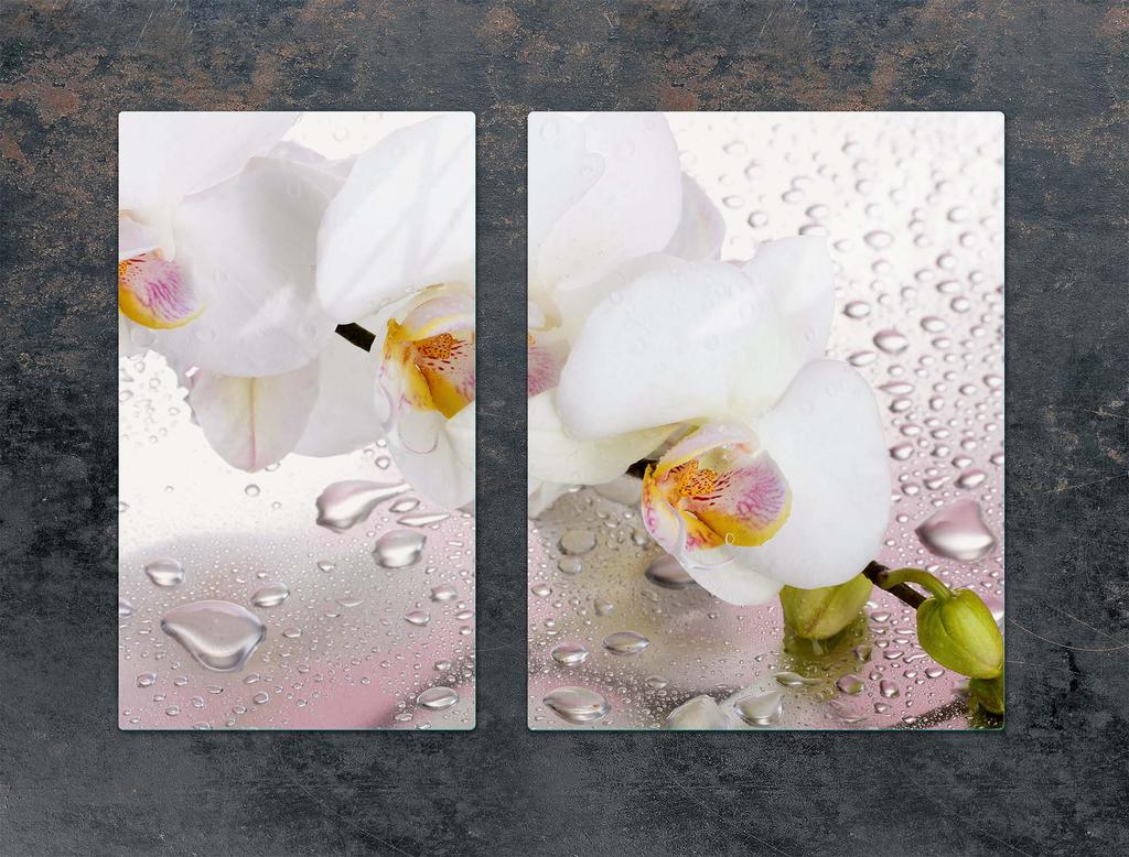 GLAS-KOCHFELD-SCHUTZPLATTE 70x52 ORCHIDEE