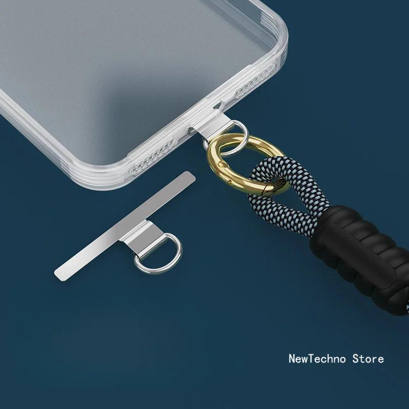 1PCS Sturdy Metal Cellphone Hanging Strap Gasket Replacement Stainless Steel Mobile Phone Lanyard Tether Tabs Patch Clip