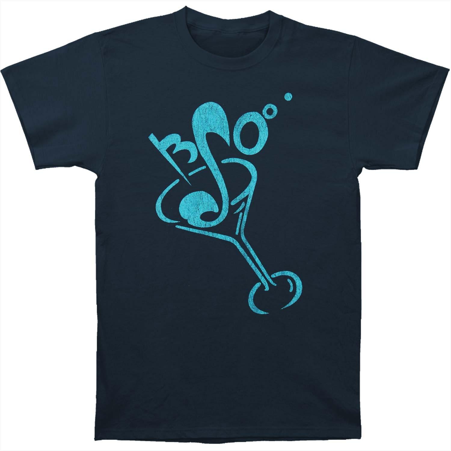 Men s Brian Setzer Martini Logo Slim Fit T-shirt Medium Indigo S