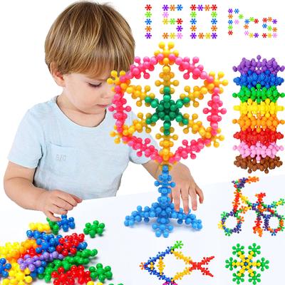150PCS Plum Blossom Building Blocks 3D Bricks STEM Educational Building Toys Interlocking Solid Plastic Discs Sets Gifts for Kid
