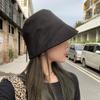 Fashion Suede Bucket Hats For Women Irregular Flat Top Panama Hat Solid Color Female Outdoor Travel Sun Cap