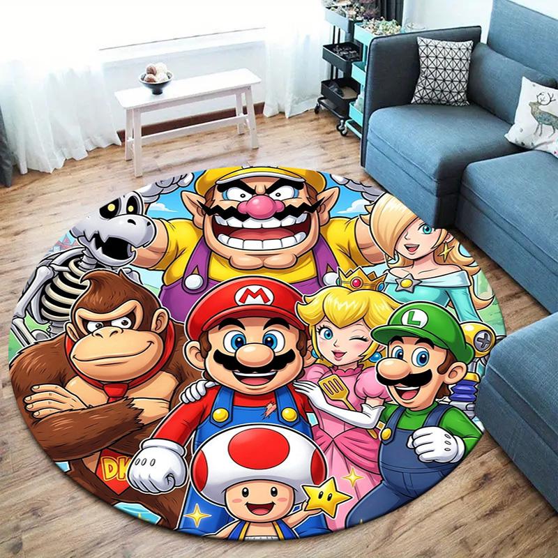 Super Mario Round Area Rug Carpet Rug For Living Room Bedroom Sofa Playroom Decor Nonslip Floor Mat