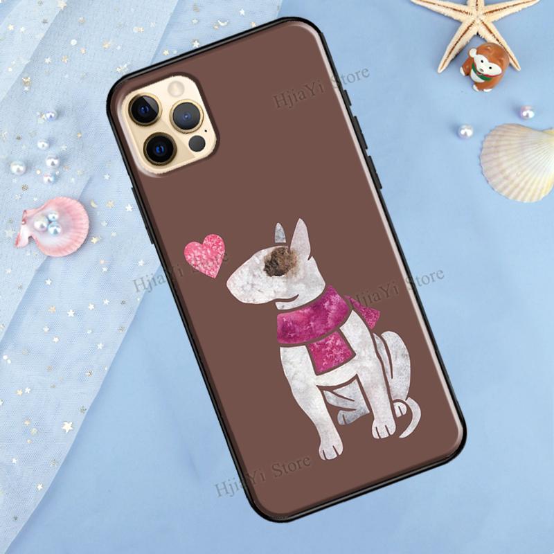 Bull Terrier Dog Puppies Case For iPhone 13 Pro Max 12 Mini X XR XS Max SE 2020 8 7 Plus 11 Pro Max Phone Cover