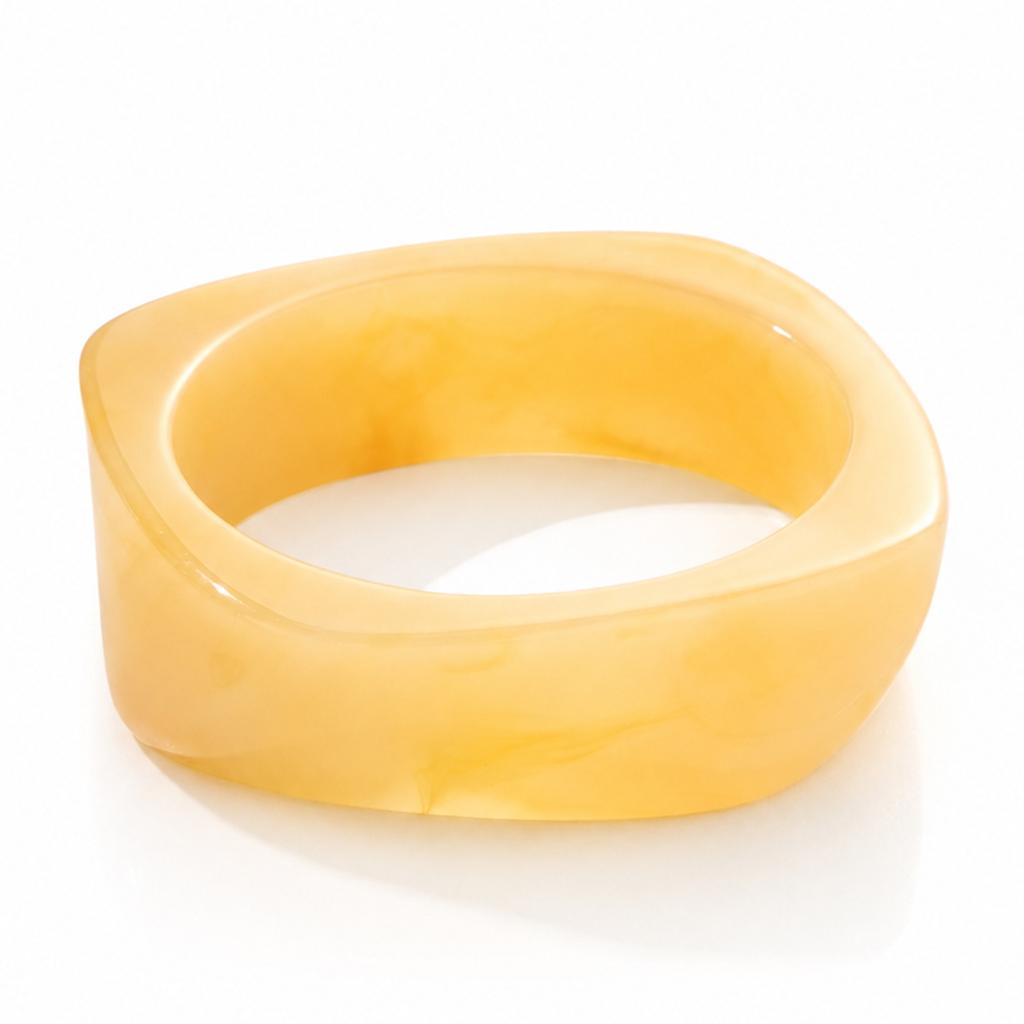 European and American popular smudged coffee bracelet resin women's arc bracelet student girlfriend ring jewelry