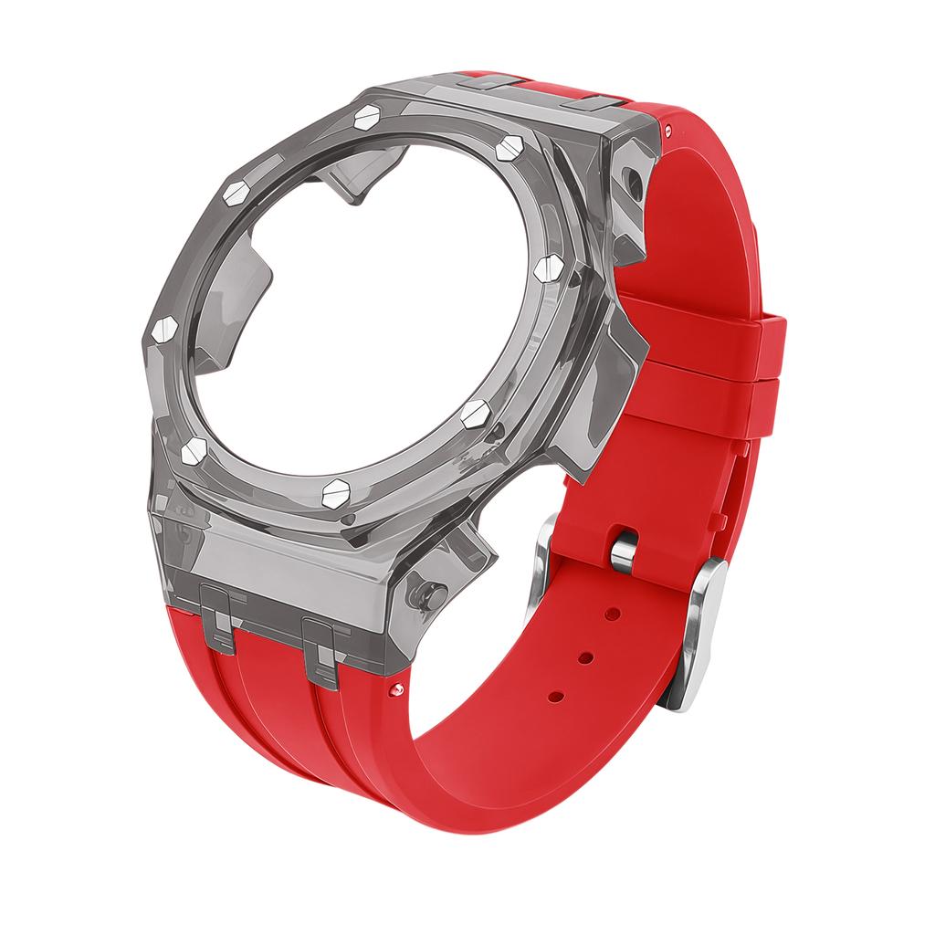 Für Casio GA2100 GA-B2100 Transparenter Lünettenrahmen Mod Kit - Strapazierfähiges Gummi Sportarmband Ersatzzubehör für GA2110 Uhren