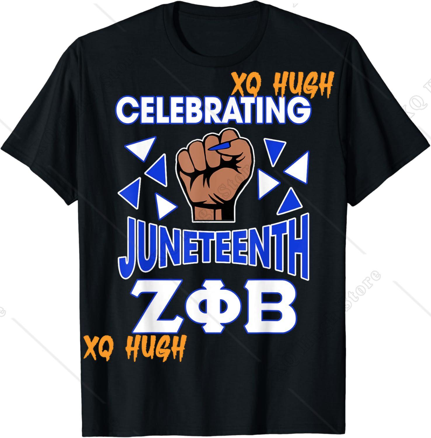 Футболка Zeta Phi Beta Zeta, посвященная Дню освобождения рабов (Juneteenth), мужская, 100% хлопок, с круглым вырезом, Oddly Tees, с коротким рукавом 4XL