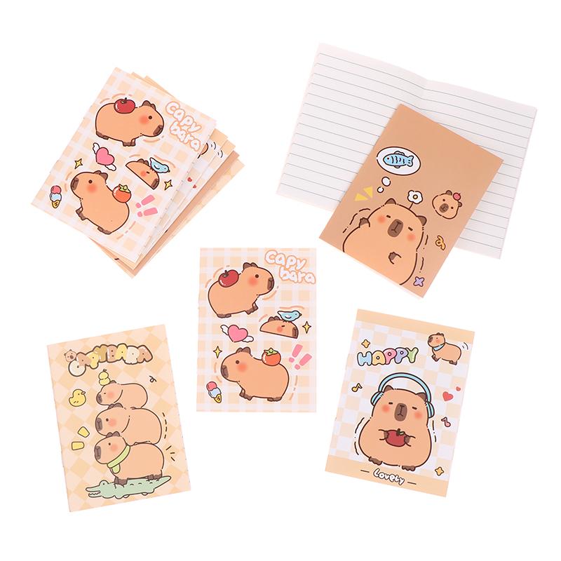 20 Pcs Kawaii Mini Capybara Notebook Mixed Cute Pocket Notebook Journals Diary Planning Memo Notepad Fun Cartoon Stationery Gift