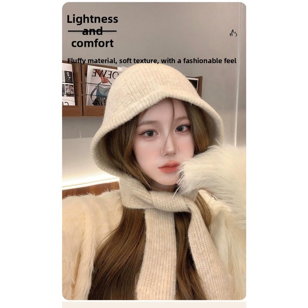 Knitted Little Red Riding Hood Warm Thickened Hat, One Piece Cold Resistant Knitted Hat, Women's Balaklaf Hat