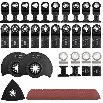 57-delars universalsågbladssats kompatibel med Bosch/Fein/Makita, Starlock-kompatibel.