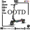 OOTD SR1 Electric Scooter 1400W Peak Motor 48V20AH Lithium Battery City Commuter Escooter Front Rear Disc Brakes LED Lights 10-inch Tires