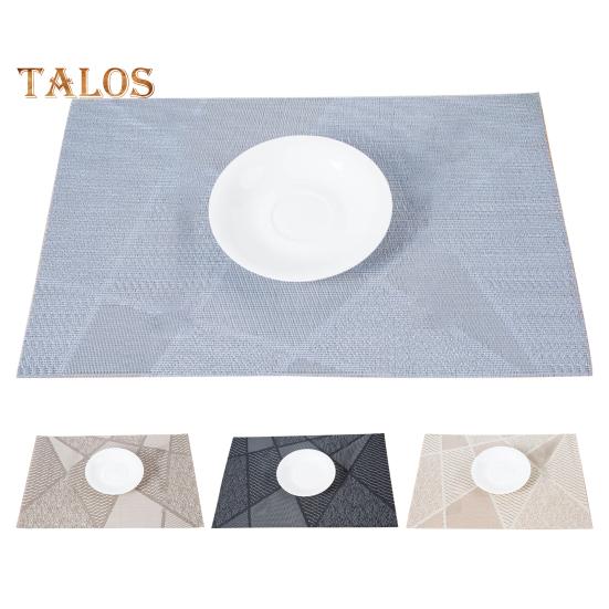 Table Placemat Reusable Heat-resistant Portable Durable Geometric Print Bowl Mat for Home