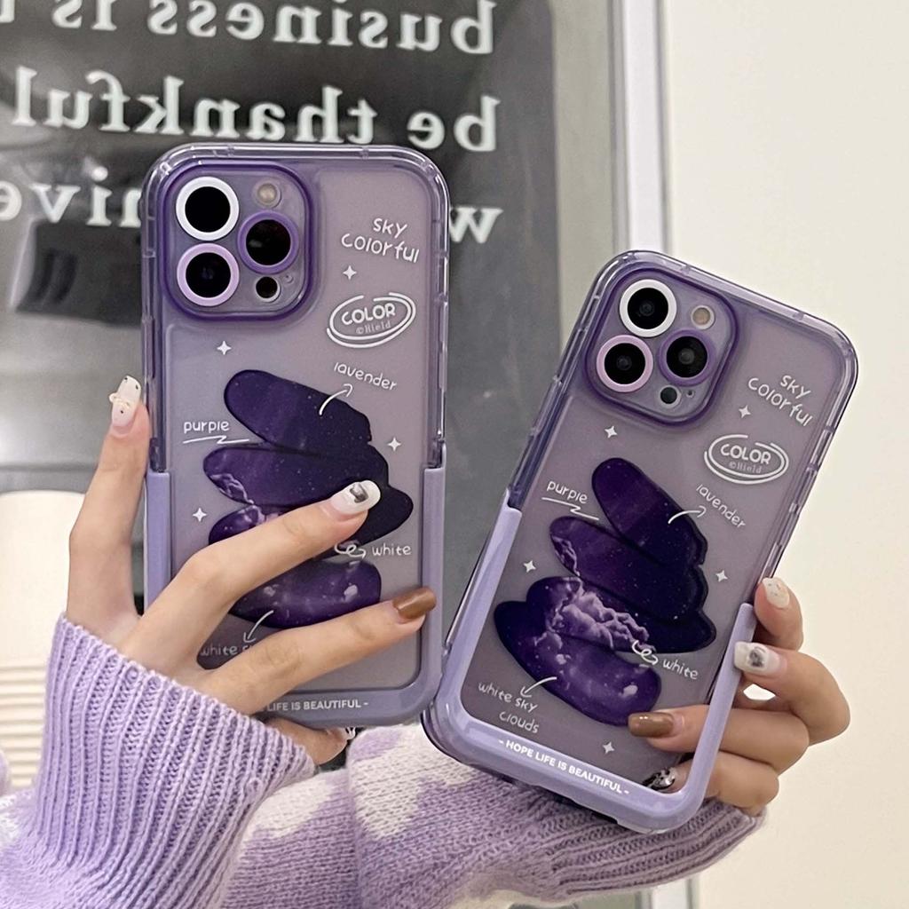 Ins Kolorowe Graffiti Fioletowy Gradient Ochraniacz Etui na Telefon Dla Iphone 14 Pro Max 12 13 11 Promax Wstrząsoodporne Pokrowiec z Podstawką