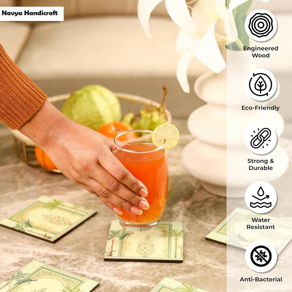 Leather Coasters - Tea Coaster - Dining Table Decor Accessories - Coster Set For Dining Table For Hot Pots