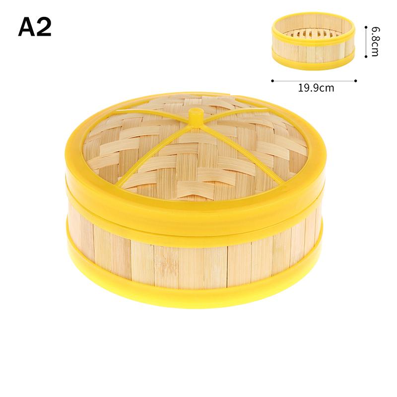 1Pc 5-6.5 Inch Cook Sticky Rice Chinese Food Making Handmade Steamer Basket With Lid Bamboo Kitchen Cookware Dumpling Steamer