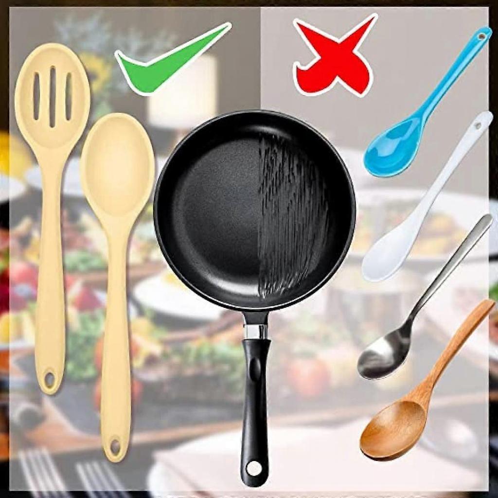 8 Pcs Silicone Cooking Spoon, Slotted Spoon, Mixing Spoon, Heat-Resistant Spoon For Kitchen Cooking, Baking And Stirring Tool