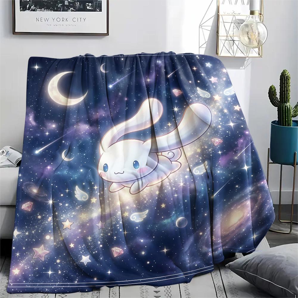 1PC Cinnamoroll Print Flannel Blanket, High Quality All Seasons, Home Decor, Warmth and Comfort, Perfect for Christmas Gifts