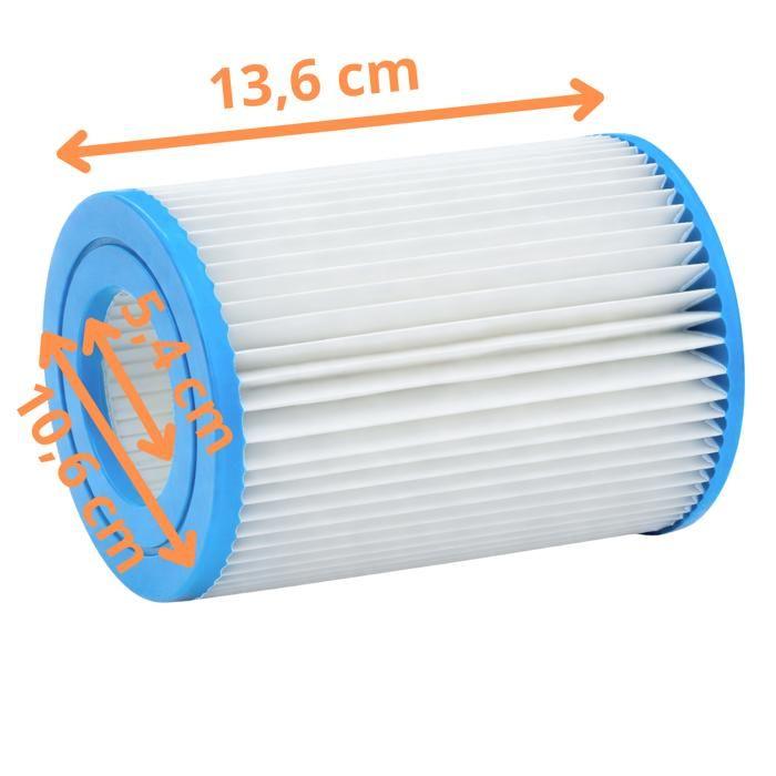 Cartouche Filtre Piscine Type 2/Type II [Lot 2] Compatible Bestway 58094 Flowclear Pompes 530-800 GPH 13,6 x 10,6 cm Phonillico®