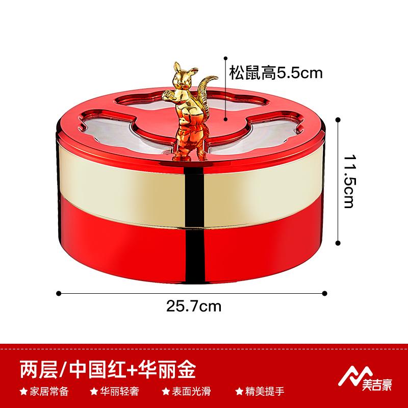 Plastic Dried Fruit Box Squirrel Cover Round Snack Tray Candy Box Food Organizer Melon Seed Nut Dried Fruit Plate Storage Boxes