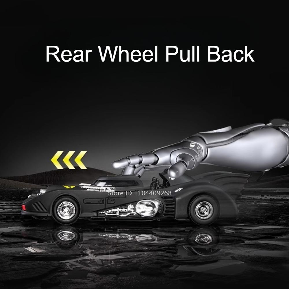 1:38 Scale Batmobile Toy Car Model Alloy Diecast Pull Back Sound Light Classic Movie Vehicles Models Hobby Ornaments Gifts