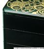 Outdoor Lunch Box Made In 3 Black and Gold Tsutsumi X X J-kitchens (Lunch Box) Japan, Tiers, 6.5-inch, Design, 19.6cm 19.6cm 17.5cm