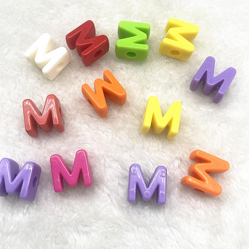 10pcs 20mm Mixed Alphabet Letter Beads Big Hole Charms Beads for Making Jewelry Diy Handmade Key Chain Accessories