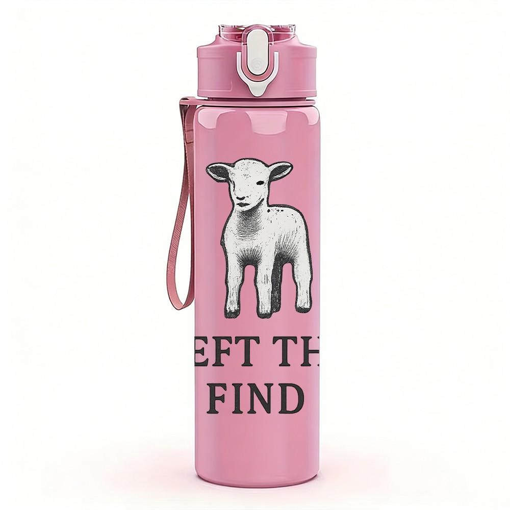 1PC He Left The 99 To Find Me Lamb 750ml Color Plastic Sports Water Bottle Leakproof Flip Straw Lid Suitable for Sports Office Home Use