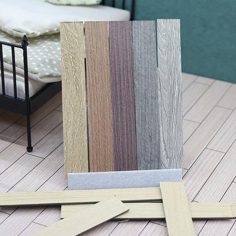 10PCS Mini Floor Boards Dollhouse Floor Tiles Miniature Wooden Flooring For 1:12 Doll House Furniture Wall Floor Decor