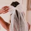 Pearl Beaded Bow-knot Bridal Veil Women Marriage Wedding Accessories