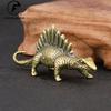 Massives Messing Jura Dinosaurier Kleine Statue Büro Schreibtisch Ornamente Tee Haustier Handwerk Tierfiguren Miniaturen Kinderspielzeug Geschenk