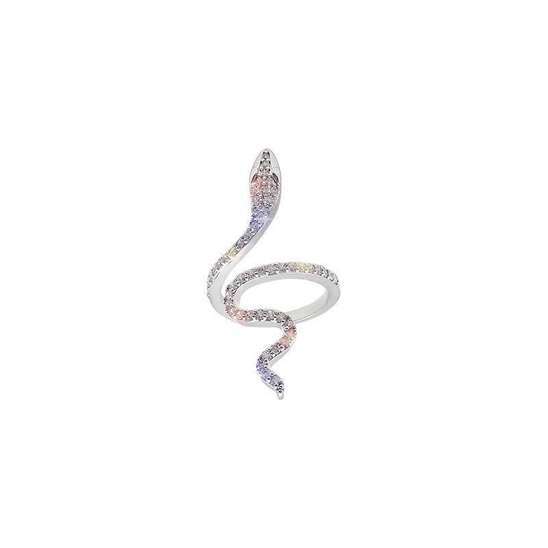 Trendy Micro-Paved Zircon Snake Ring: Unique Women's Fashion Accessory