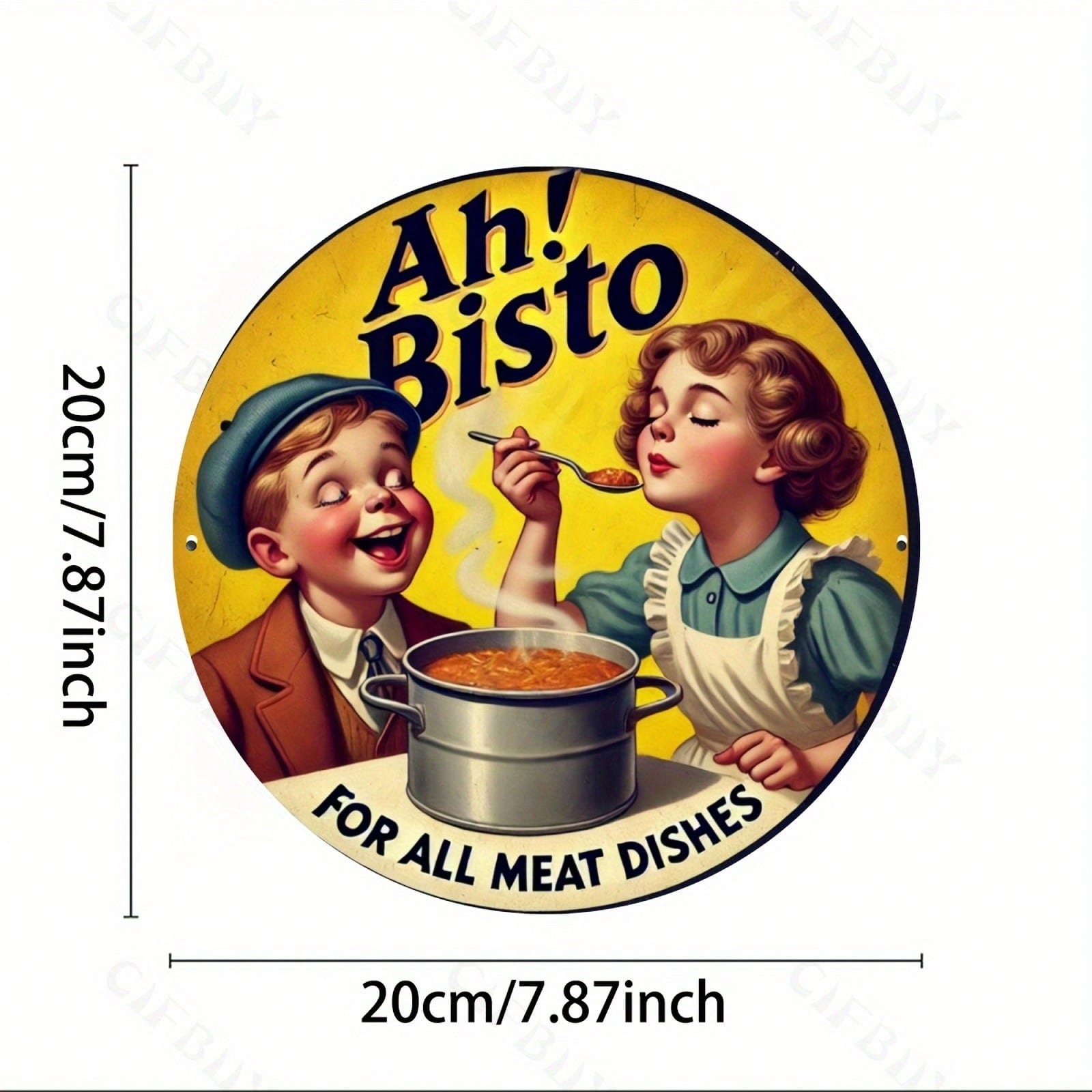 Vintage Metal Wall Art Round Aluminum Sign Home Office Decor Gift