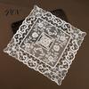 French Style Kitchen Table Accessories Retro Lace Placemat, White Floral Doilies, Embroidered Mat, Washable Pads for Small Tables Sheer Mesh Doily Tea
