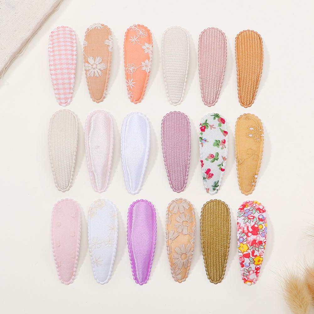 2/4/6Pcs/Lot Hair Clip New Print Cotton Alloy Hair Bow Snap Set Fabric Plaid Hairpins Girls Kids Headwear Baby Hair Accessories