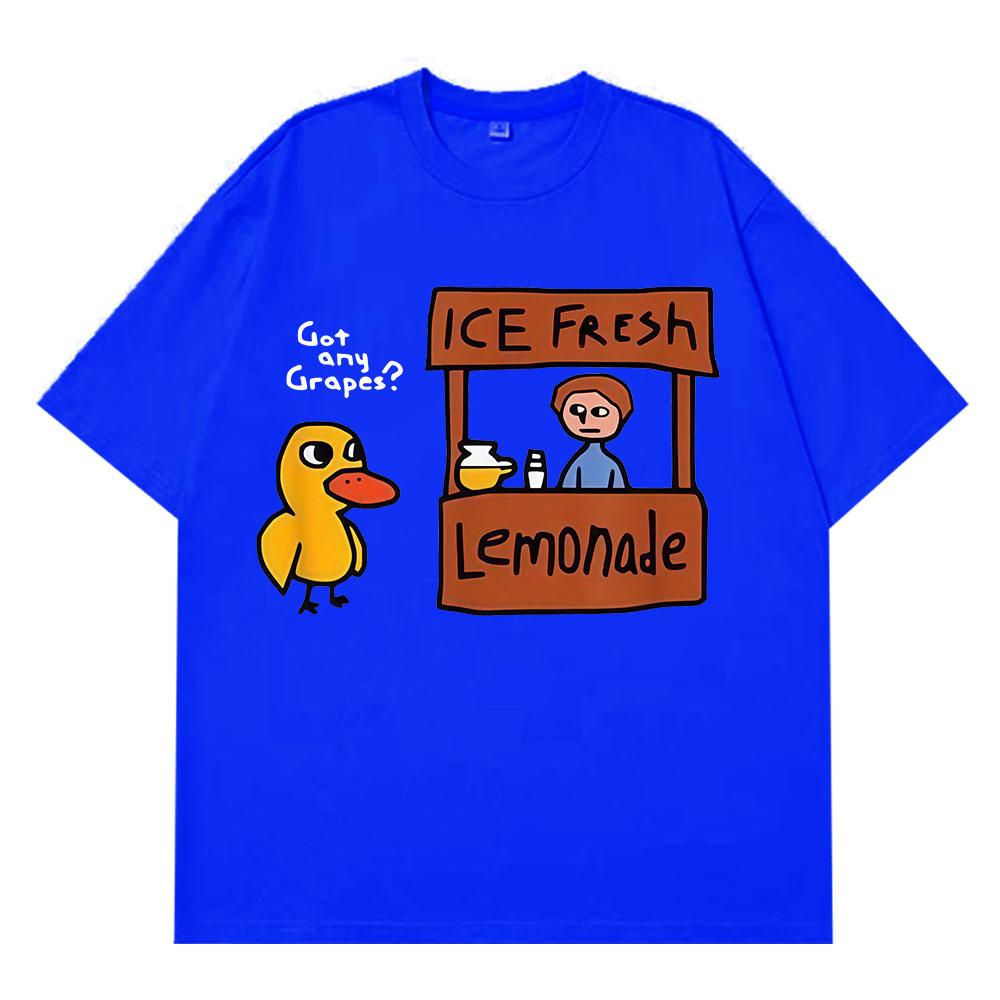 The Duck Song Got Any Grapes Funny Meme Tshirts Men Women Fashion Summer Shortsleeve Loose Casual Harajuku Tshirts Streetwear