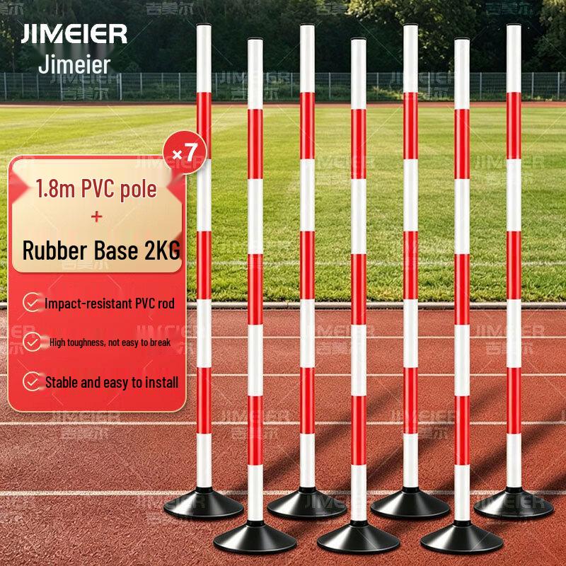 Jimeier 1.8m PVC Slalom Obstacle Poles with 2kg Rubber Bases