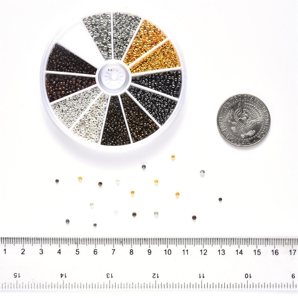 2400/3000Pcs Versatile Crimp Beads Set Jewelry Making Findings Kits Assorted Bracelets Earring Beads DIY Craft Supplies