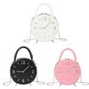 Women Small Round Bag Chain Strap Shoulder Bag Simple Messenger Bag Clock Shape Crossbody Bag Fashion Handbag and Purse