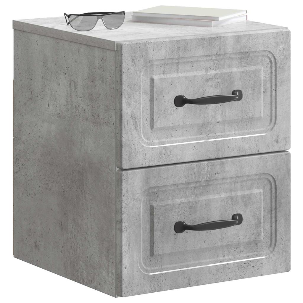 Wall Mounted Nightstand Concrete Grey 34.5 x 33 x 40 cm