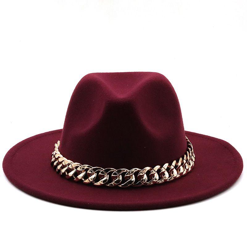 Winter Men's Woolen Jazz Hat New Large Eave Hat Fashionable Flat Brimmed Top Hat
