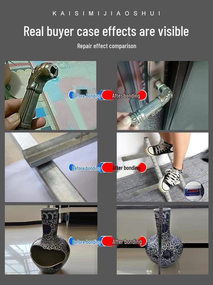 Vielseitiger AB-Kleber: Starker Klebstoff für Metall, Keramik, Eisen, Edelstahl, Glas, Marmor, Holz, Kunststoff und Fliesenreparatur