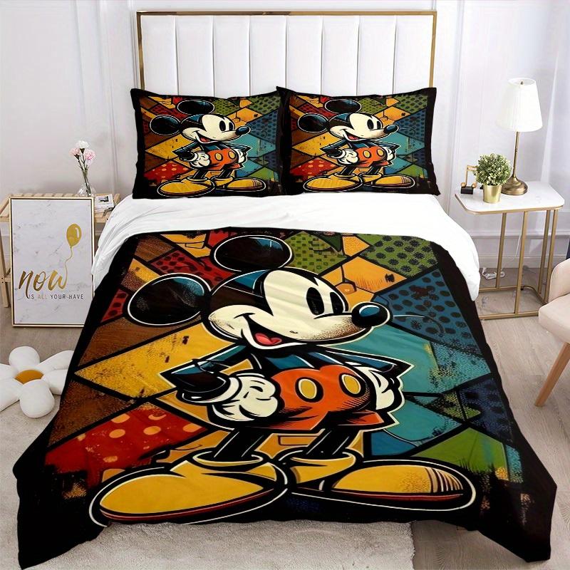 3pcs set Mickey Mouse, Stained Glass, Pop Art print bedding quilt cover, soft and comfortable quilt cover suitable for bedroom and guest room07