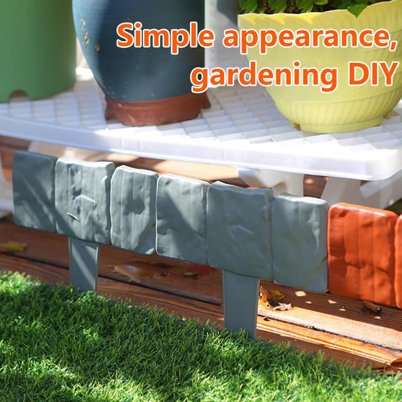 10 Adet Bahçe Çiti Taklit Taş Bitki Destek Kazığı Dış Mekan Kenarlığı Dekoratif Sınır DIY Çim Bahçe Peyzaj Bitki Çiti