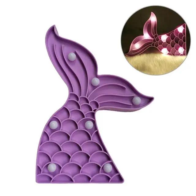 

Светодиодный ночник в виде хвоста русалки, комнатная лампа для вечеринки, дома, спальни, милое сердце, детская декорация, мультяшный, рождественский, подарок для девочки, свет