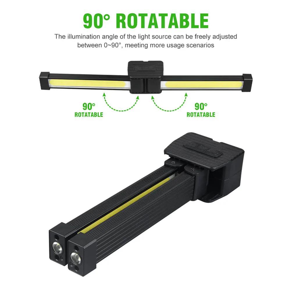 Portable Fold LED Flashlight 21 Modes Multifunctional Strong Magnet COB Work Light USB Charging Emergency Outdoor Camping Light