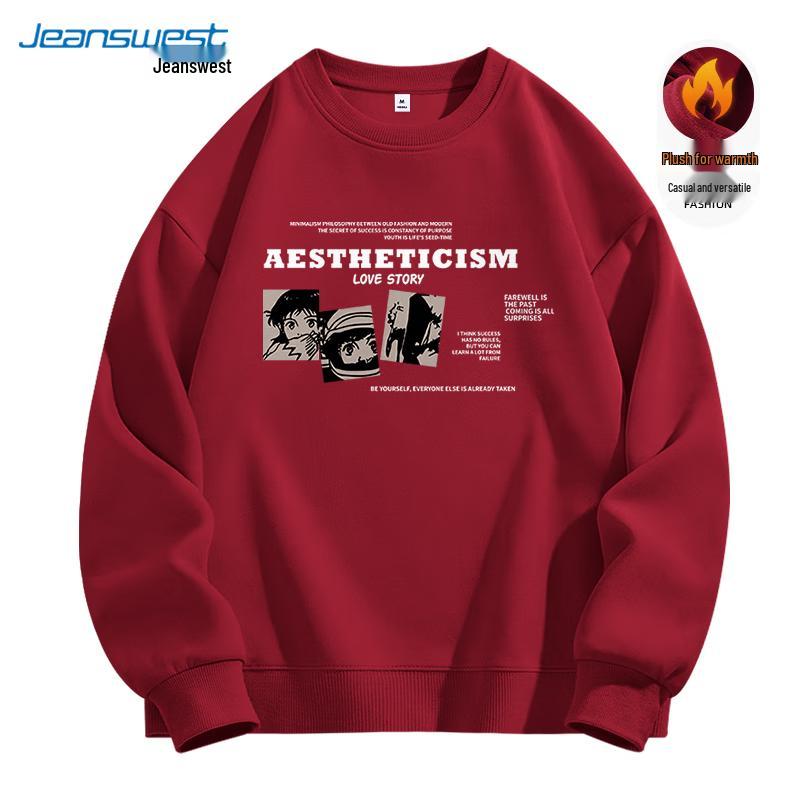 JEANSWEST Damen 2024 Herbst/Winter Dickes Rundhals-Sweatshirt