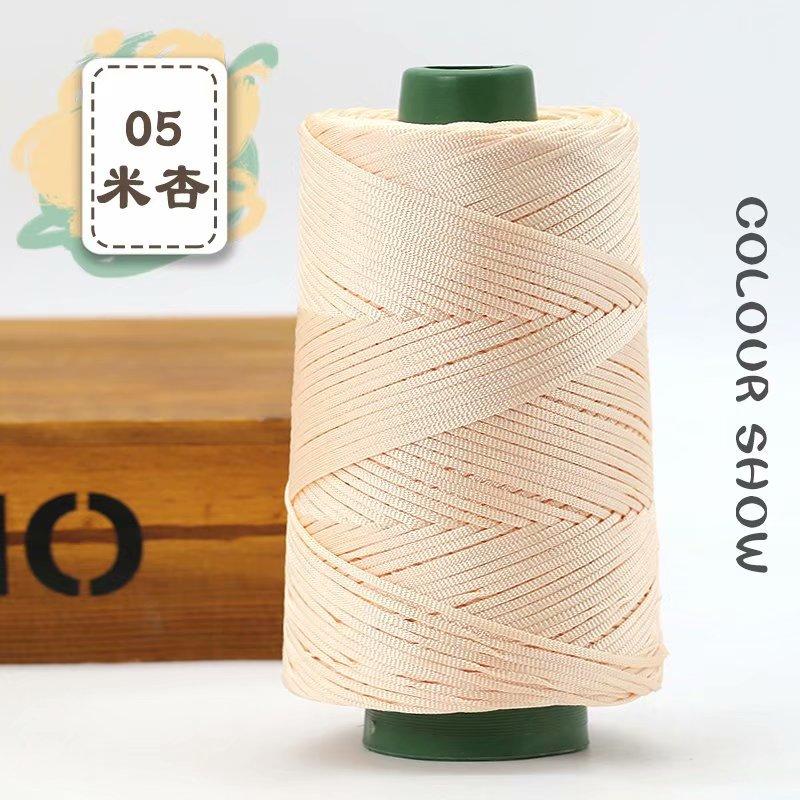 1Pcs 220gSilky Cotton Linen Thread, Hollow Shiny Silk Thread, Flat Ribbon Thread, Bucket Yarn, Hook Hat, Slippers DIY